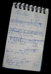 Over a line lyrics notebook
